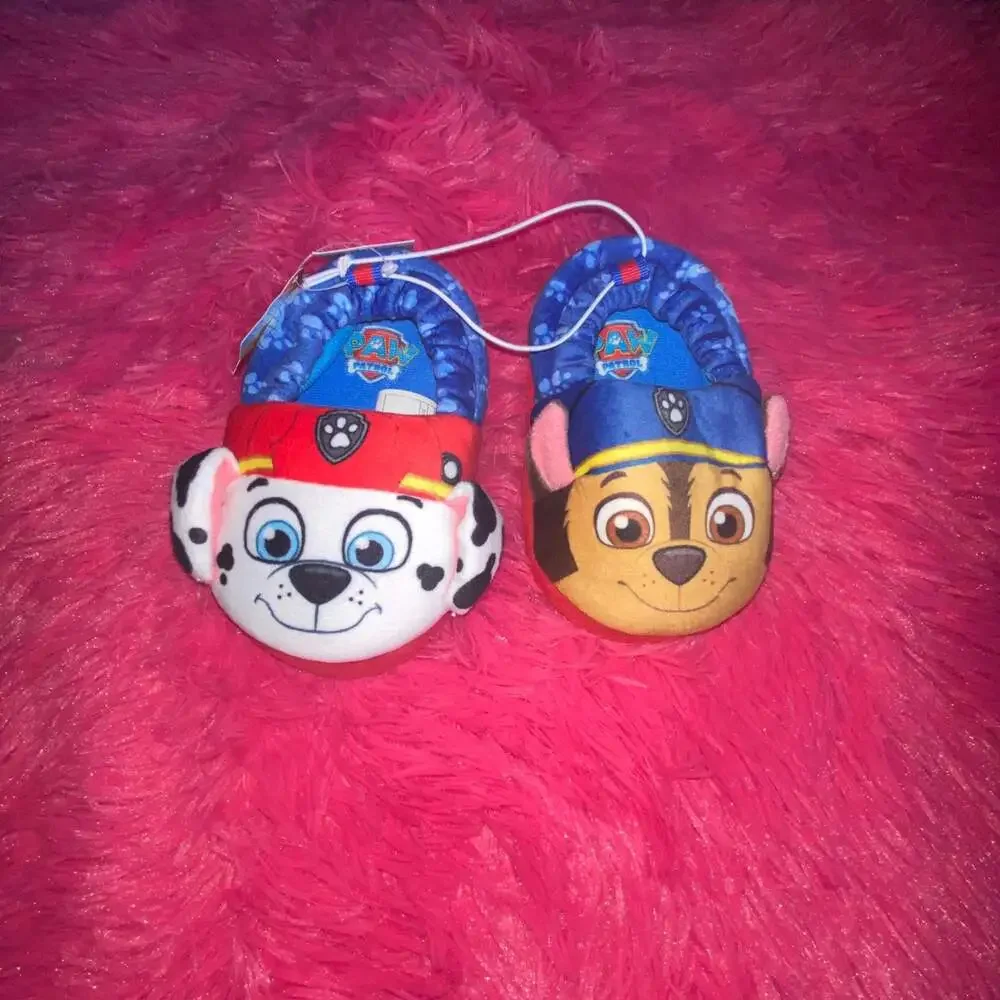 Paw Patrol Marshall And Chase Toddler Boys' Slippers Size Small 5/6 NEW‎